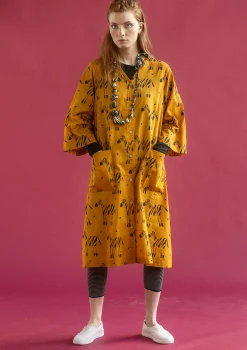 Gudrun Sjödén Kleid Zebra Aus Bio-Baumwolle sahara