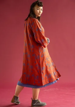 Discount Gudrun Sjödén Kleid Zebra Aus Bio-Baumwolle rost
