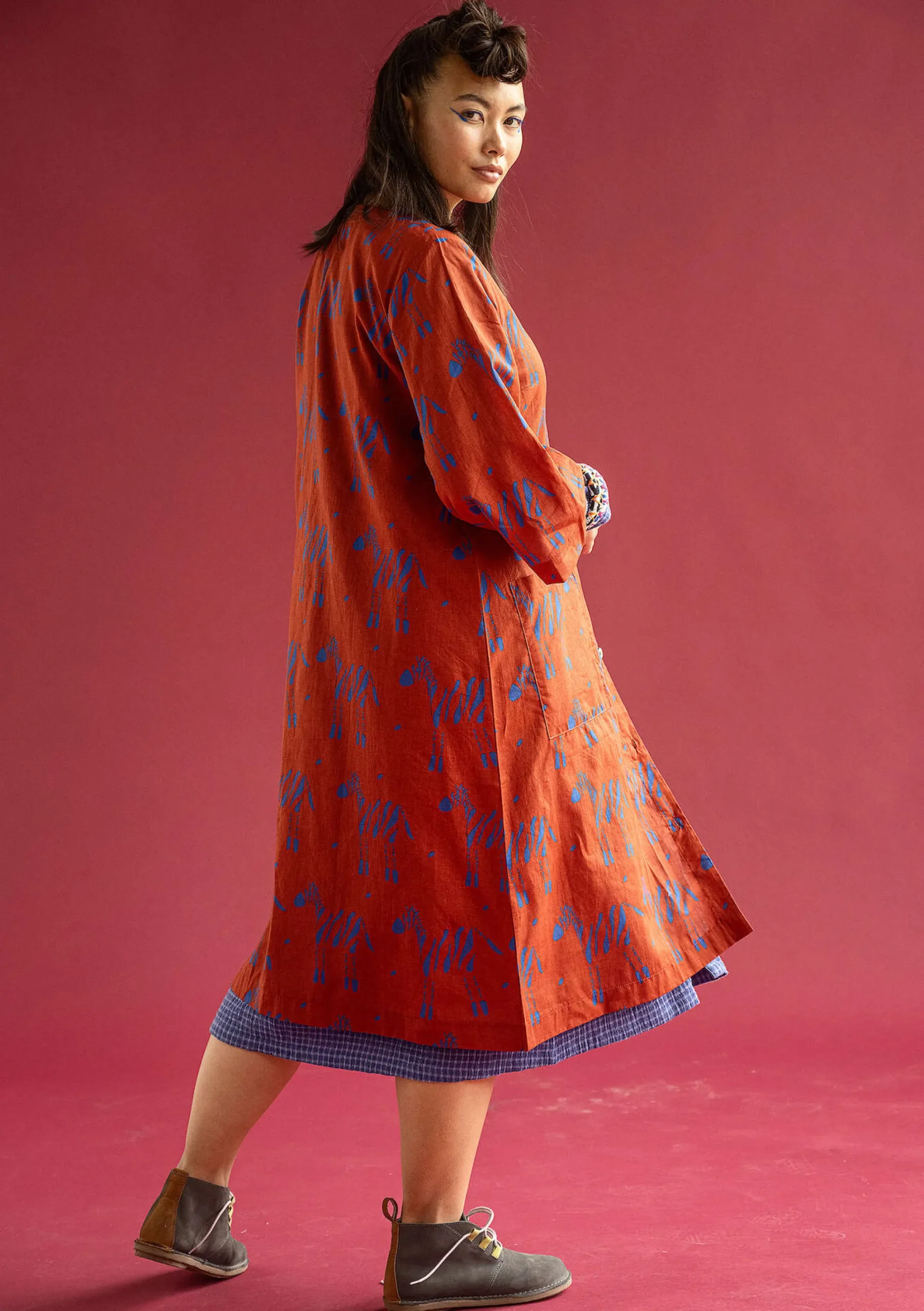 Discount Gudrun Sjödén Kleid Zebra Aus Bio-Baumwolle rost