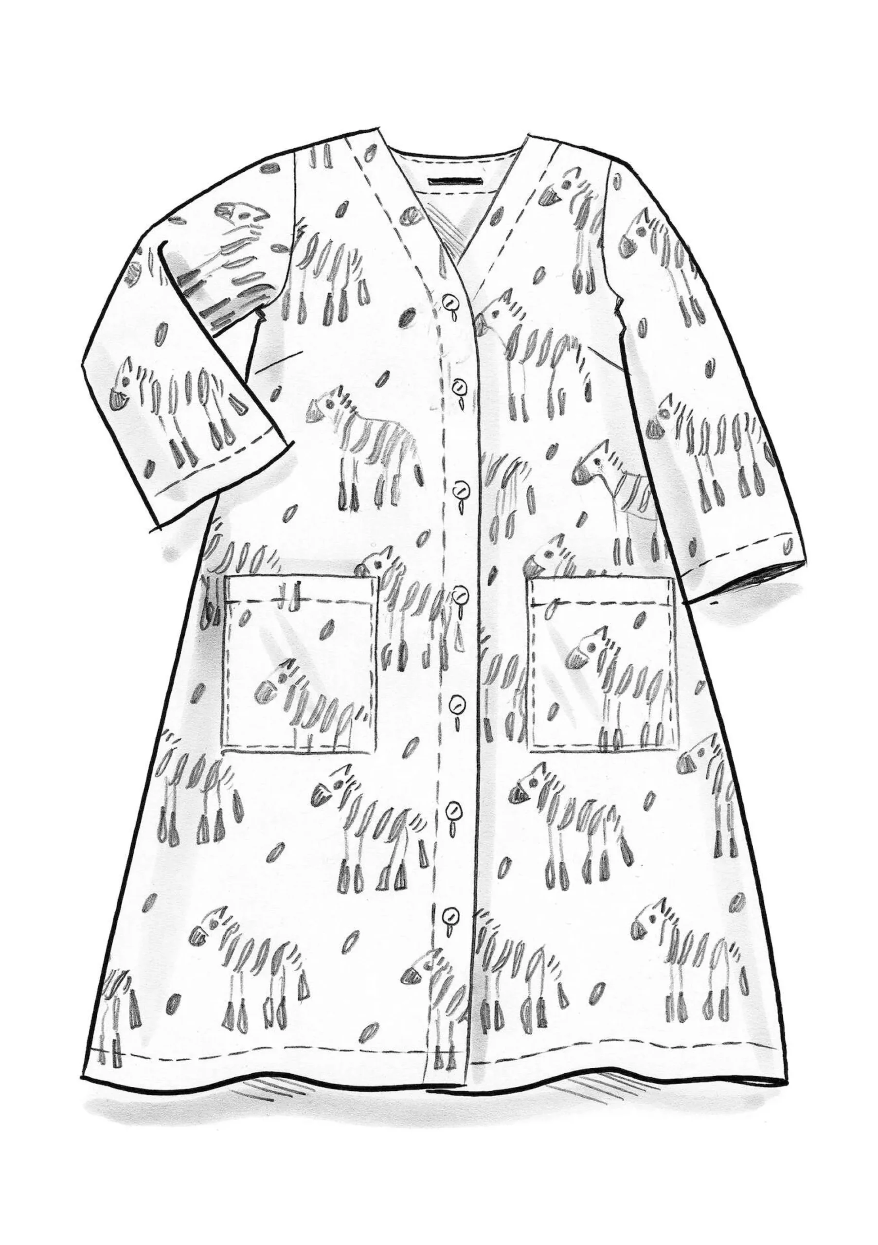 Discount Gudrun Sjödén Kleid Zebra Aus Bio-Baumwolle rost