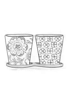 Outlet Gudrun Sjödén Kräutertöpfe Desert Bloom Aus Keramik staubgrün