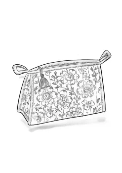 Discount Gudrun Sjödén Kulturtasche Petals Aus Bio-Baumwolle waldgrün