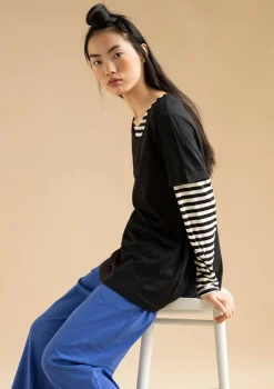 Discount Gudrun Sjödén Kurzarmshirt Billie Aus Bio-Baumwolle/Modal schwarz