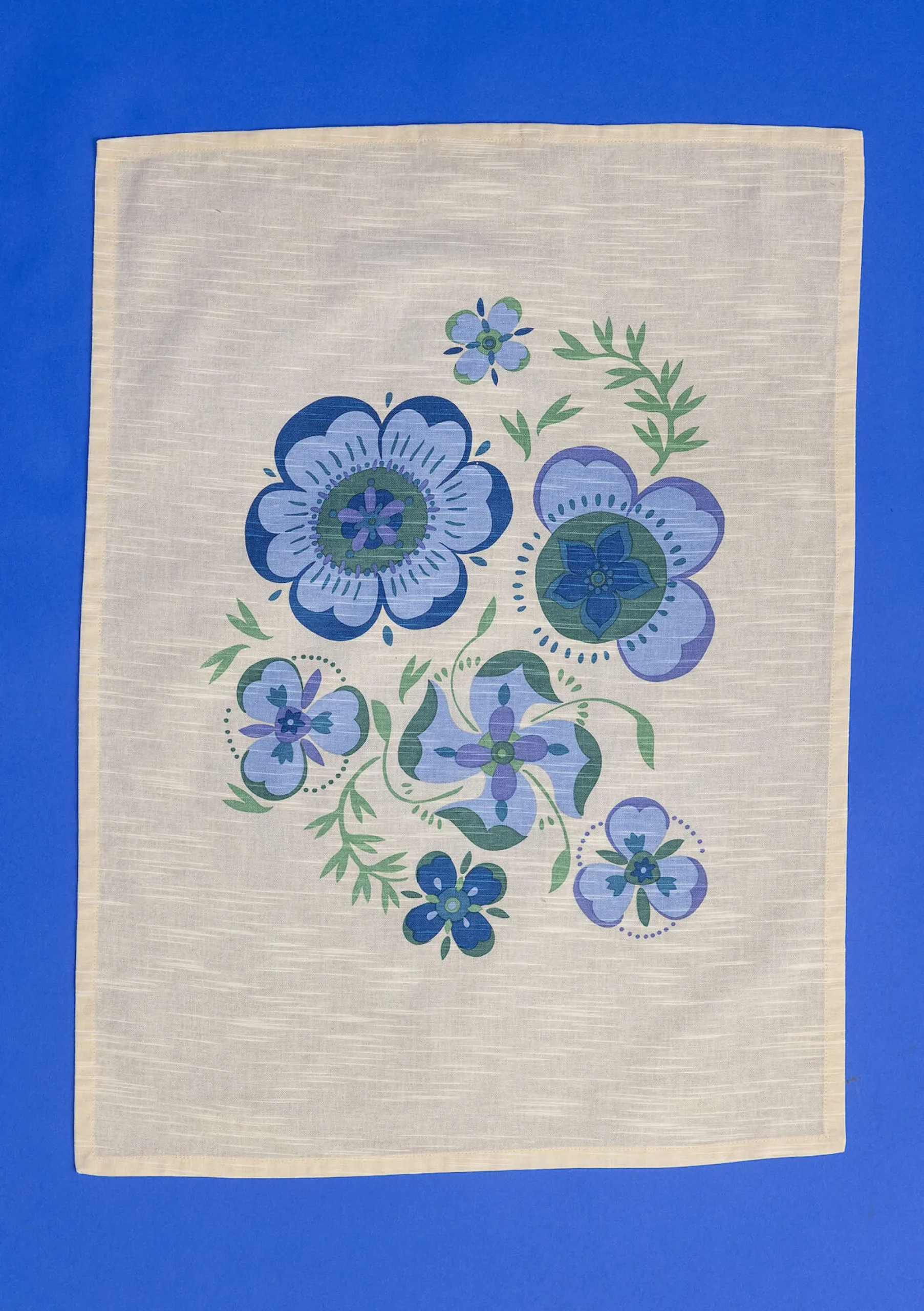 Hot Gudrun Sjödén Küchentuch Desert Bloom Aus Bio-Baumwolle leinenblau