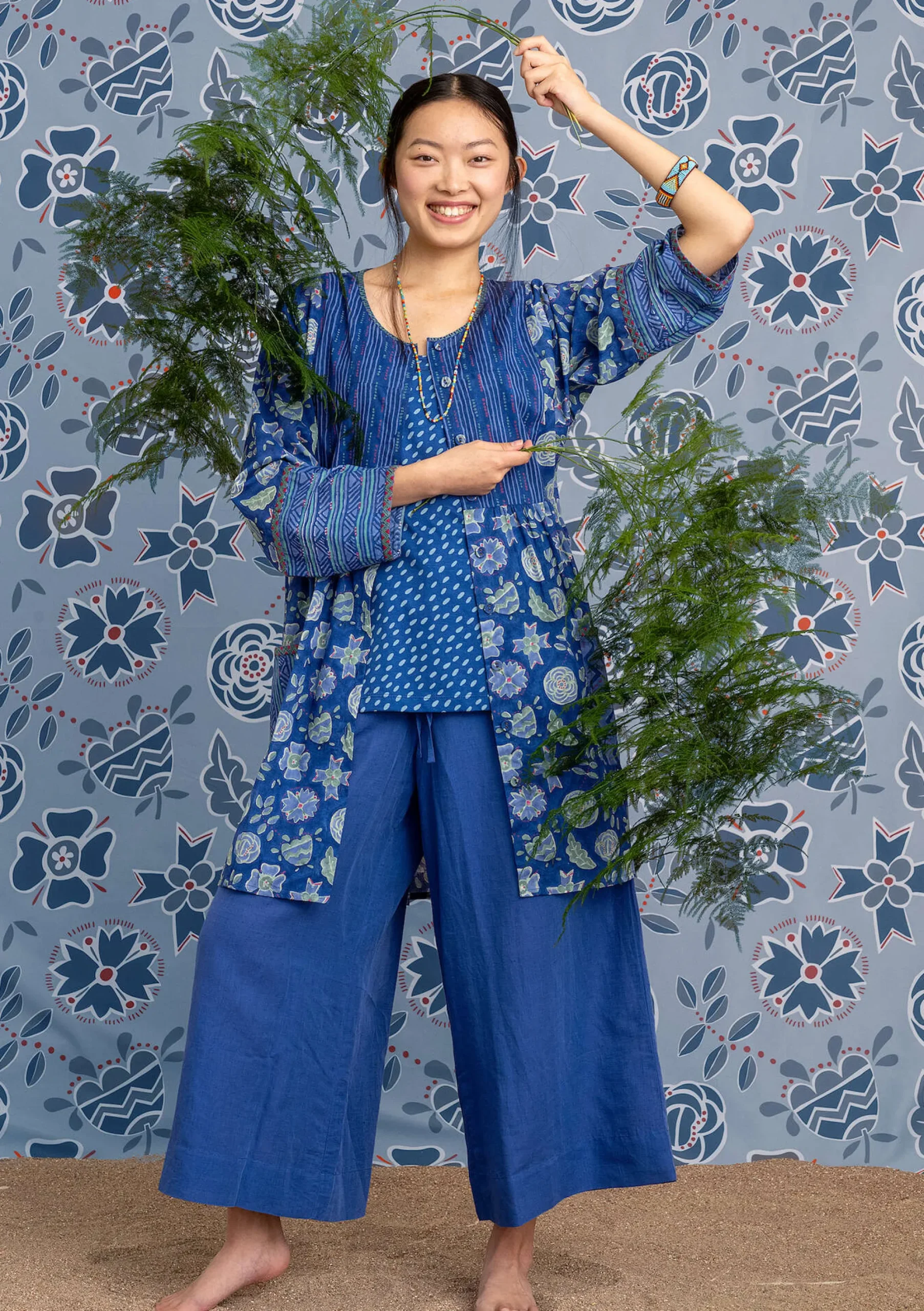 Hot Gudrun Sjödén Künstlerbluse Amber Aus Bio-Baumwolle lupine