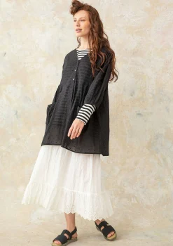 Best Gudrun Sjödén Künstlerbluse Aus Bio-Baumwollgewebe schwarz