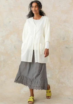 Outlet Gudrun Sjödén Künstlerbluse Aus Bio-Baumwollgewebe ungebleicht