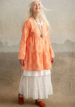 New Gudrun Sjödén Künstlerbluse Cirrus Aus Bio-Baumwolle nektar