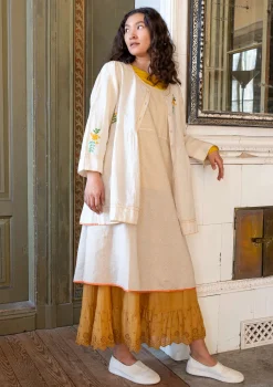 Sale Gudrun Sjödén Künstlerbluse Shimla Aus Bio-Baumwolle/Leinen Mandelmilch
