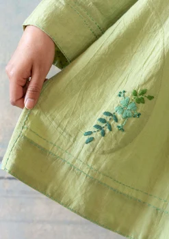Clearance Gudrun Sjödén Künstlerbluse Shimla Aus Bio-Baumwolle/Leinen pistazie