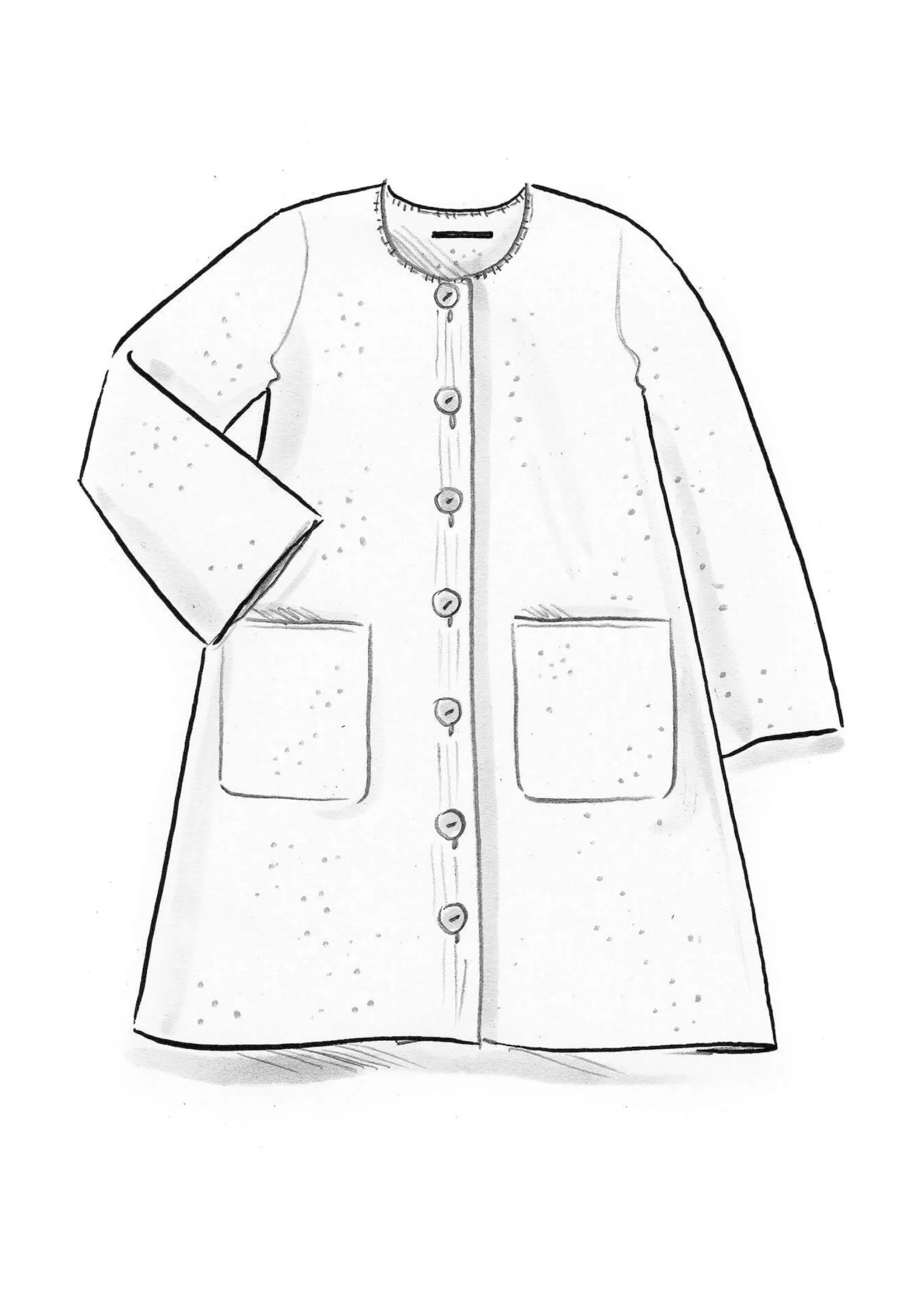 Clearance Gudrun Sjödén Langstrickjacke Aus Gefilzter Bio-Wolle schwarz