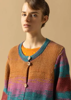 Clearance Gudrun Sjödén Langstrickjacke Ella Aus Wolle/Bio-Baumwolle kupfer