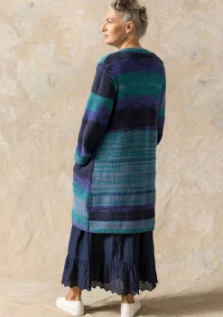 Gudrun Sjödén Langstrickjacke Ella Aus Wolle/Bio-Baumwolle himmelblau