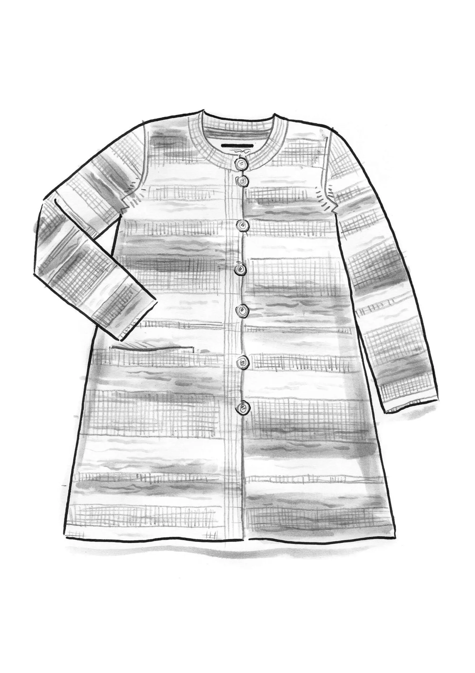 Gudrun Sjödén Langstrickjacke Ella Aus Wolle/Bio-Baumwolle himmelblau