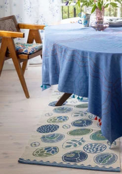 Gudrun Sjödén Läufer Nest Aus Bio-Baumwolle leinenblau