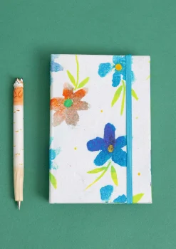 Clearance Gudrun Sjödén Notizbuch Brush Aus Papier Mit Stoffbezogenem Einband weiß