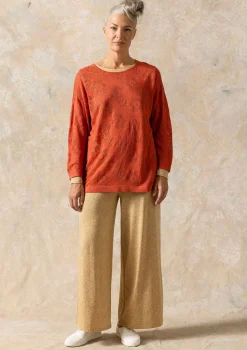 New Gudrun Sjödén Pointelle-Pullover Aus Leinen/Recycling-Leinen ziegel