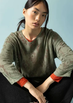 Sale Gudrun Sjödén Pointelle-Pullover Aus Leinen/Recycling-Leinen hopper