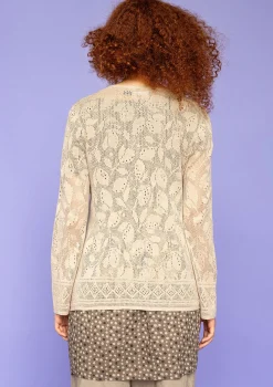 Best Gudrun Sjödén Pointelle-Strickjacke Luisa Aus Leinen/Recycling-Baumwolle natur/ungefärbt