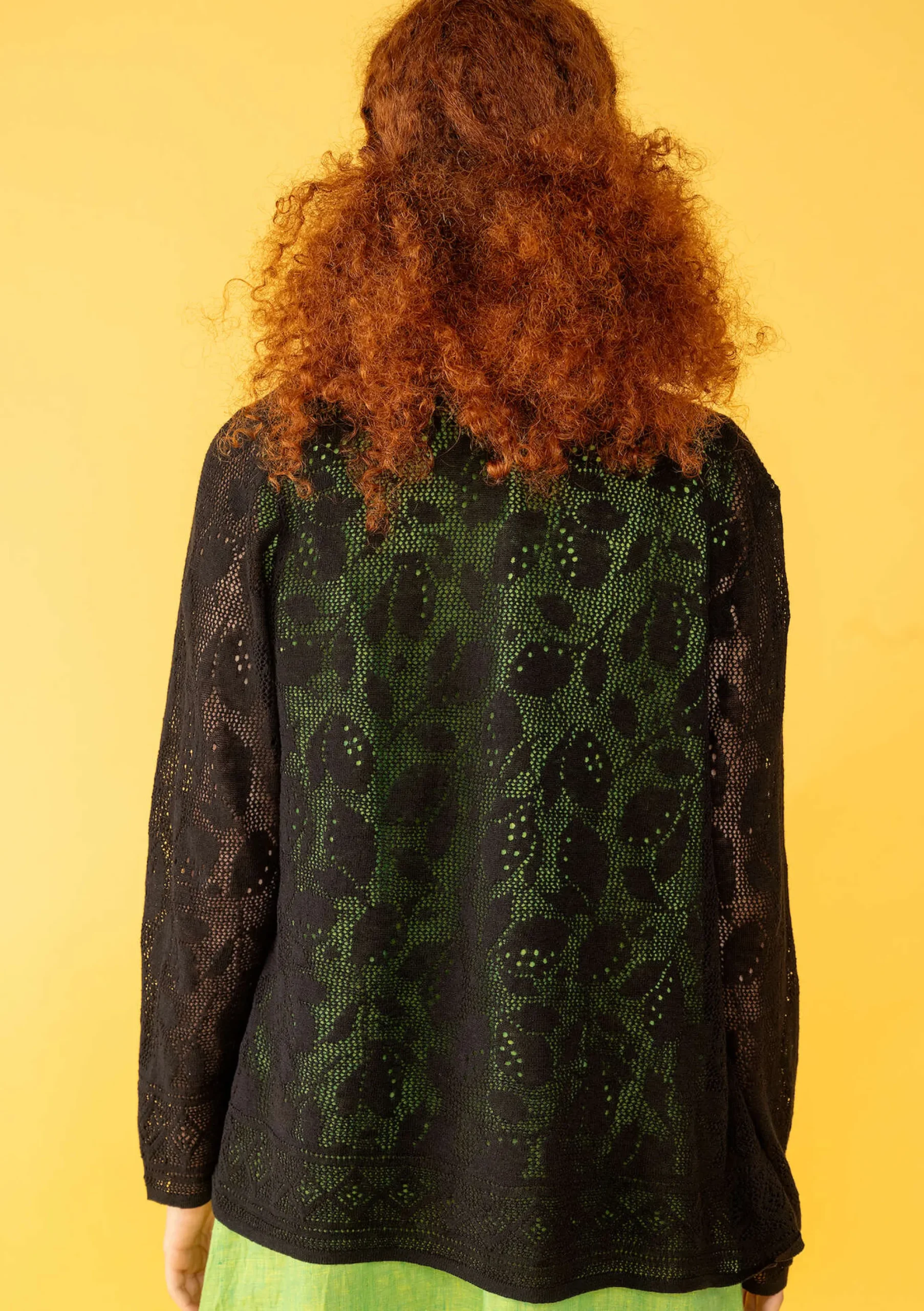 Online Gudrun Sjödén Pointelle-Strickjacke Luisa Aus Leinen/Recycling-Baumwolle schwarz