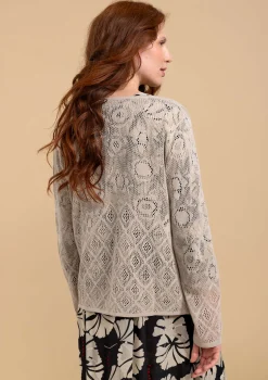 Hot Gudrun Sjödén Pointelle-Strickjacke Pezenas Aus Leinen/Recycling-Baumwolle natur