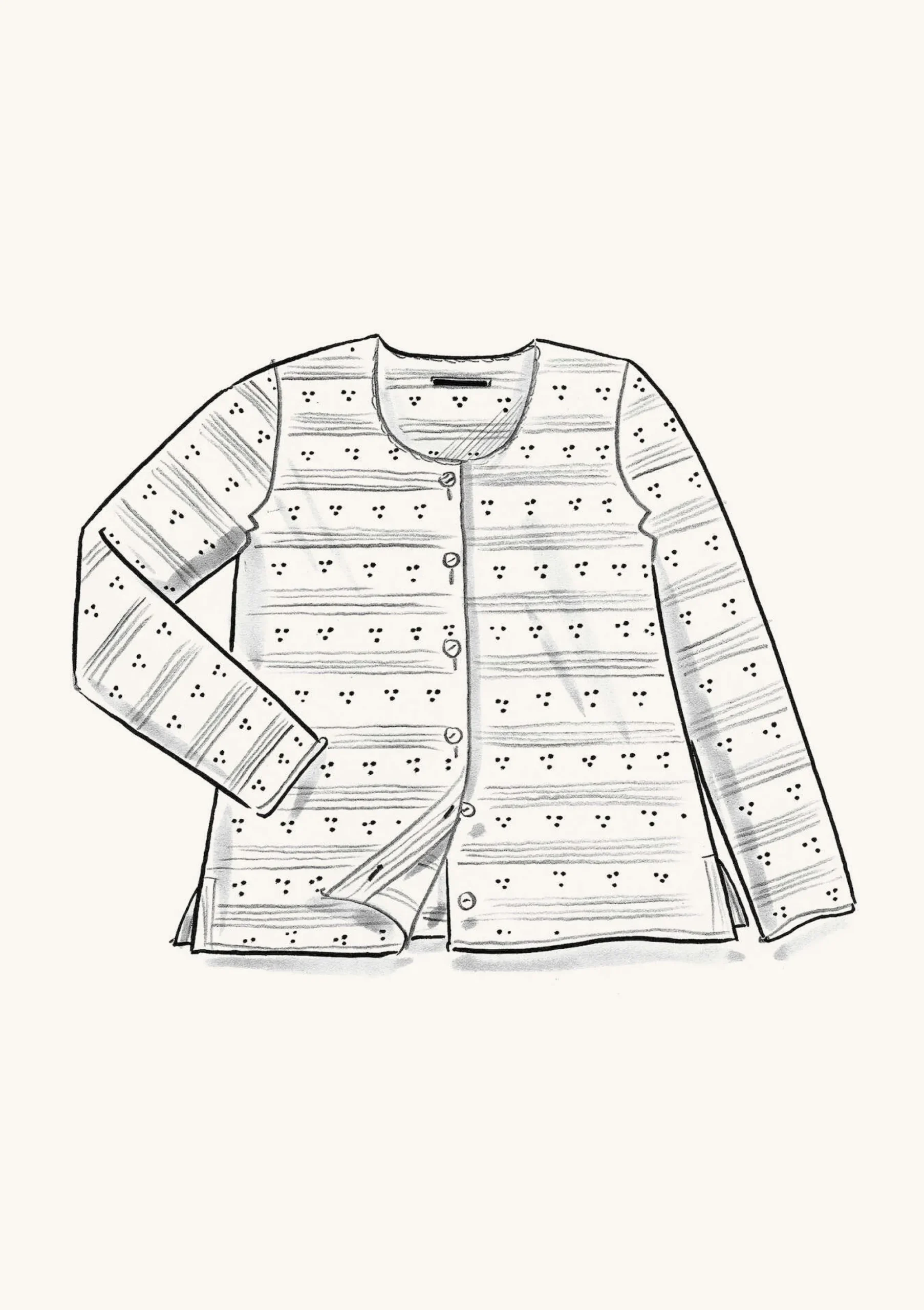 Gudrun Sjödén Pointelle-Strickjacke feder