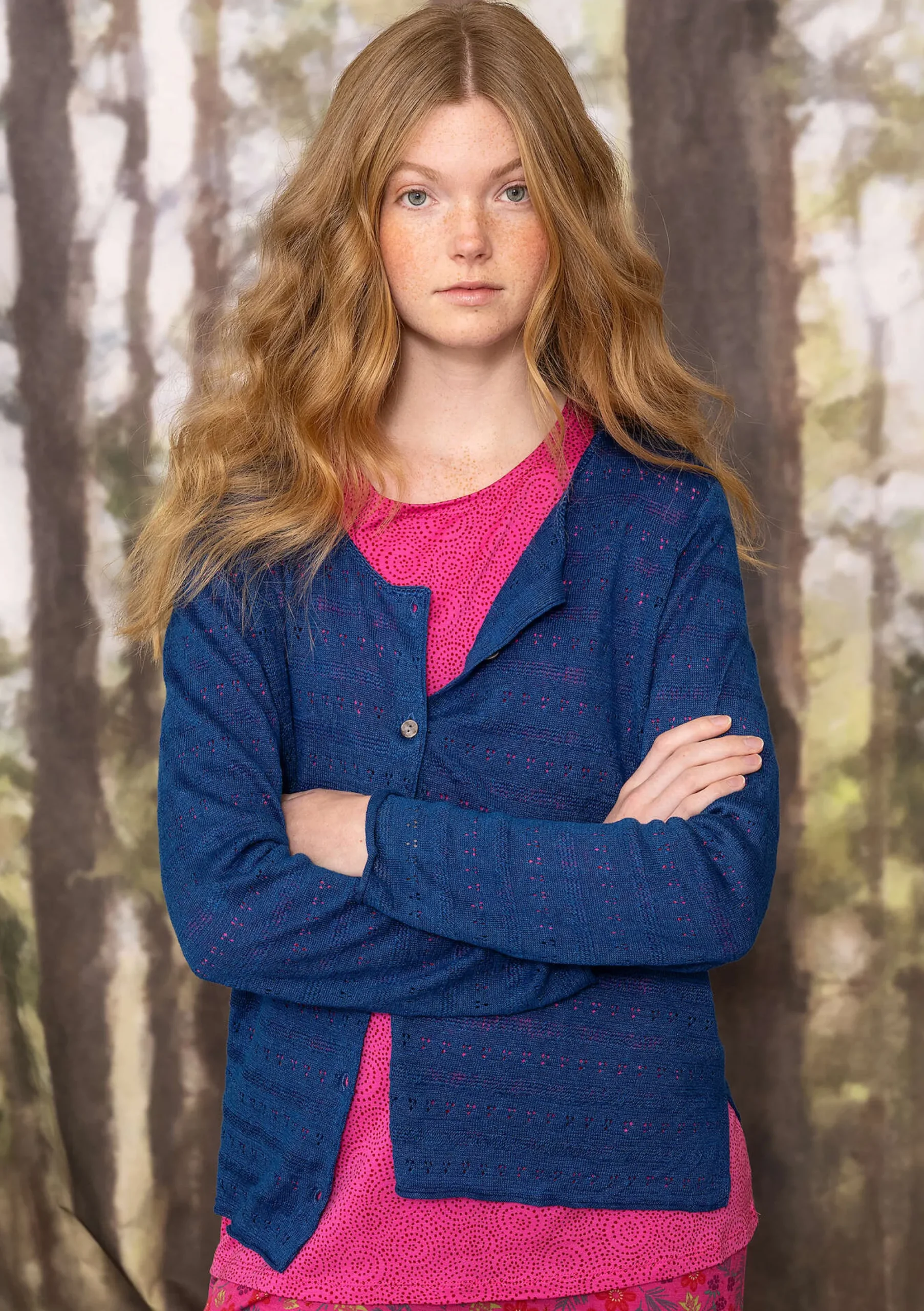 New Gudrun Sjödén Pointelle-Strickjacke indigoblau