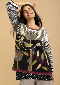 Sale Gudrun Sjödén Pullover Birdie Aus Bio-/Recycling-Baumwolle schwarz