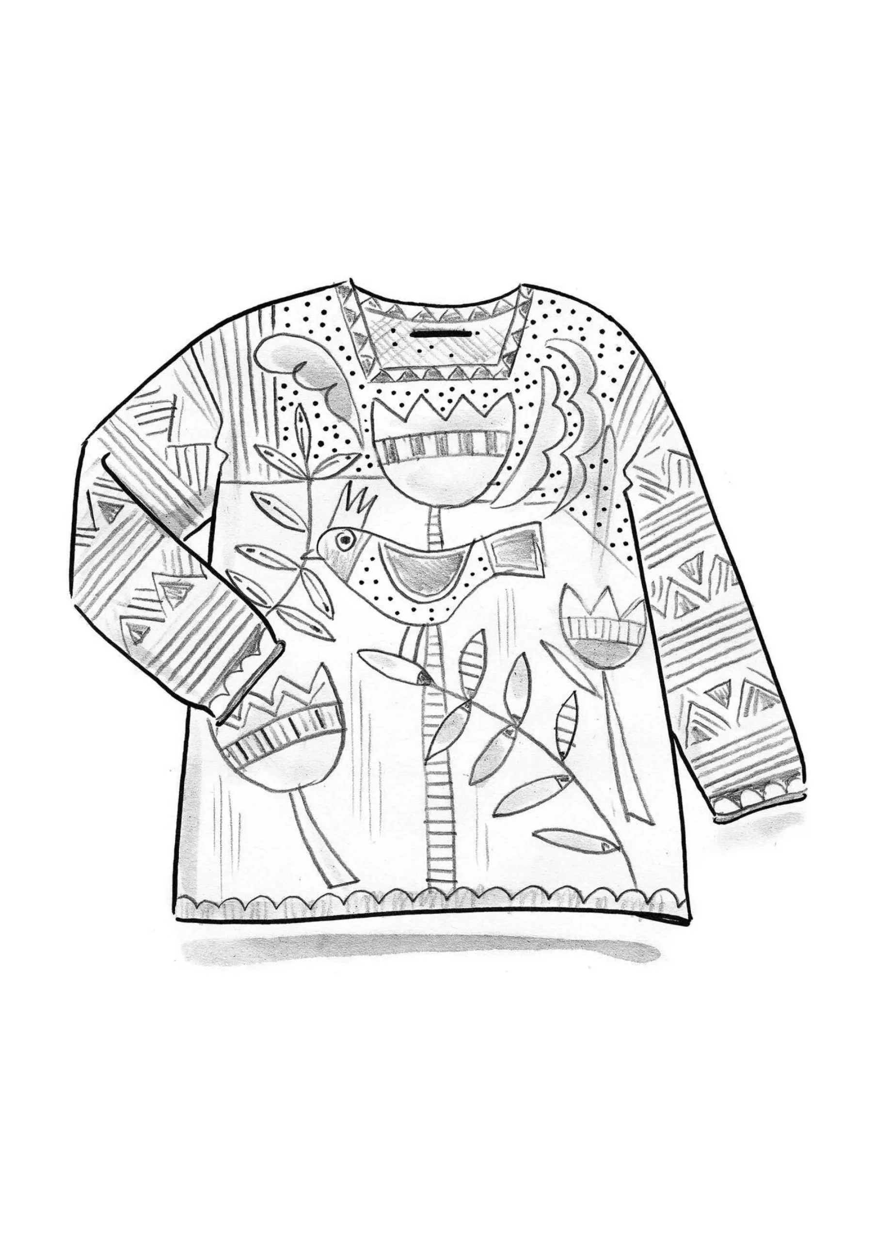 Sale Gudrun Sjödén Pullover Birdie Aus Bio-/Recycling-Baumwolle schwarz