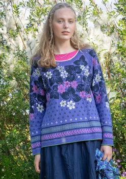 Clearance Gudrun Sjödén Pullover Blåsippa Aus Bio-/Recycling-Baumwolle blauglöckchen
