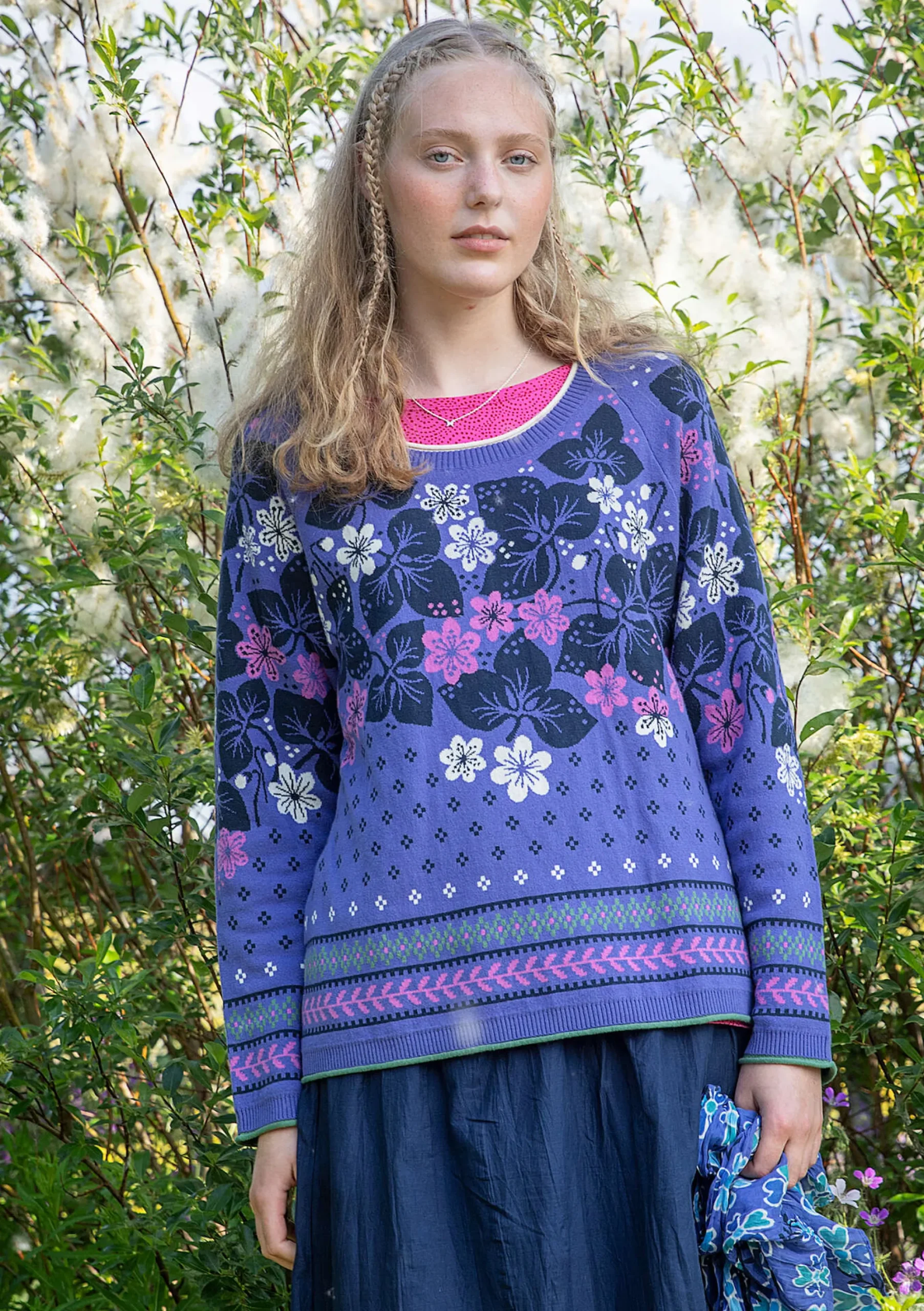 Clearance Gudrun Sjödén Pullover Blåsippa Aus Bio-/Recycling-Baumwolle blauglöckchen