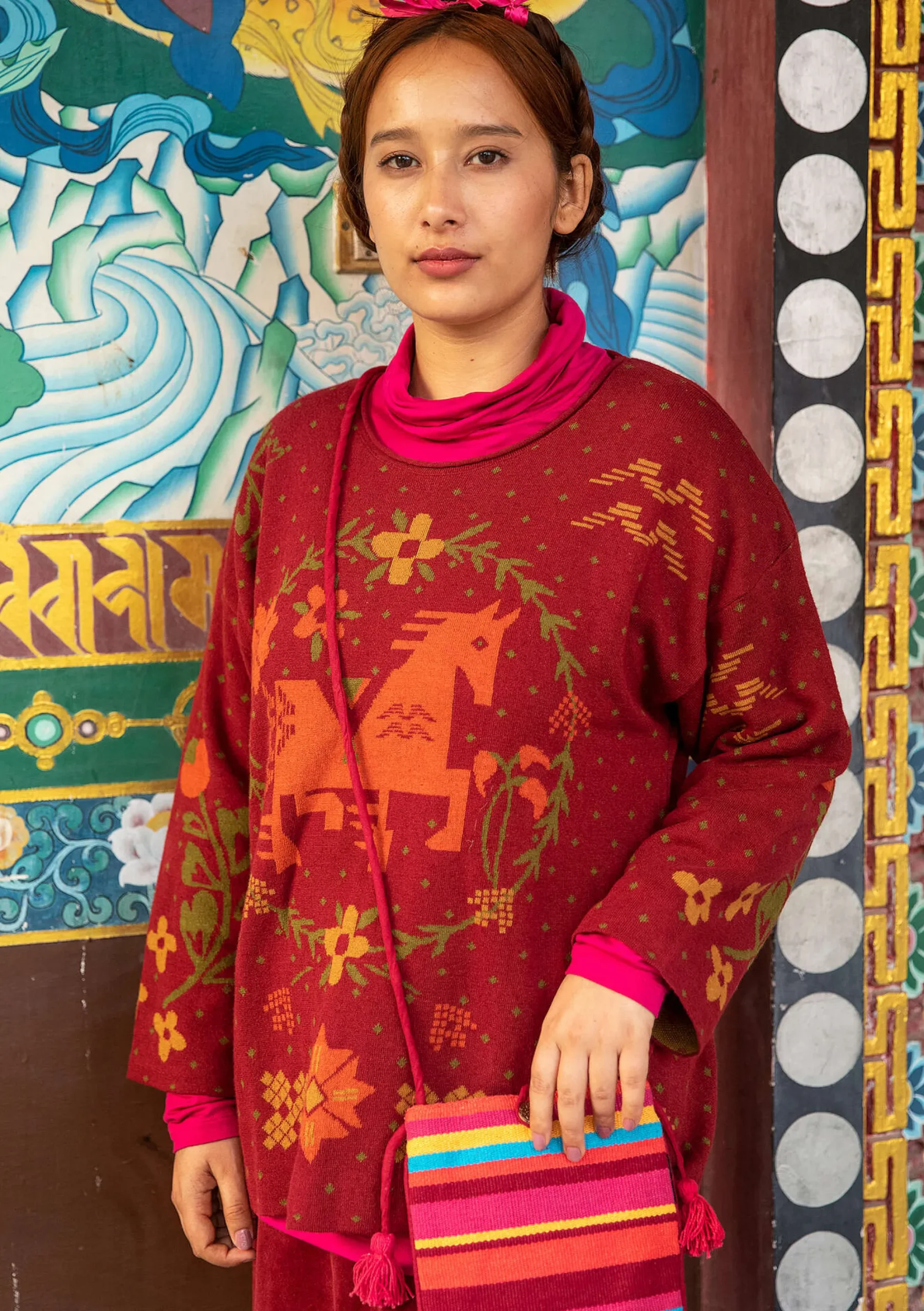 Clearance Gudrun Sjödén Pullover Feru Aus Bio-Baumwolle/Leinen achatrot