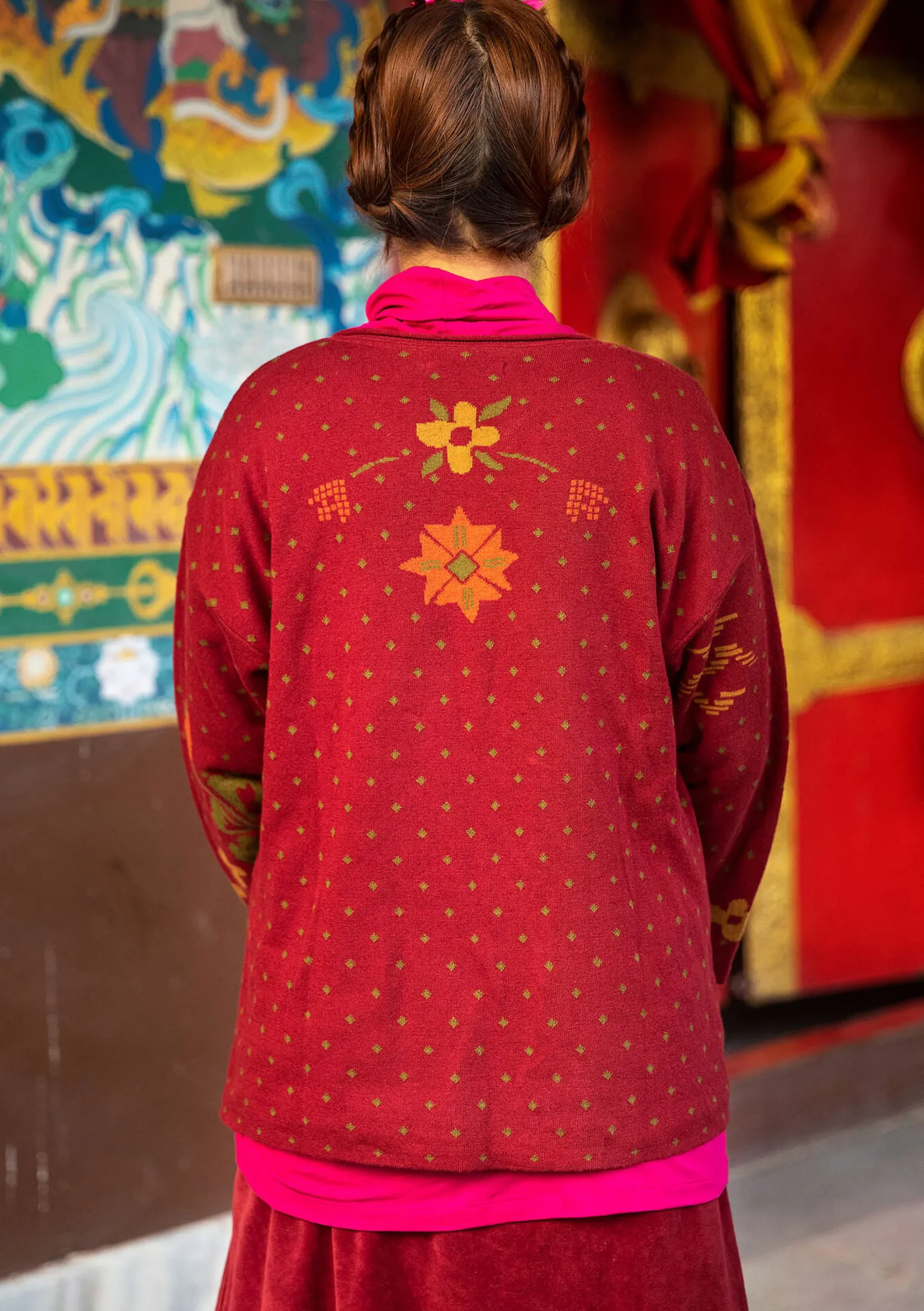Clearance Gudrun Sjödén Pullover Feru Aus Bio-Baumwolle/Leinen achatrot