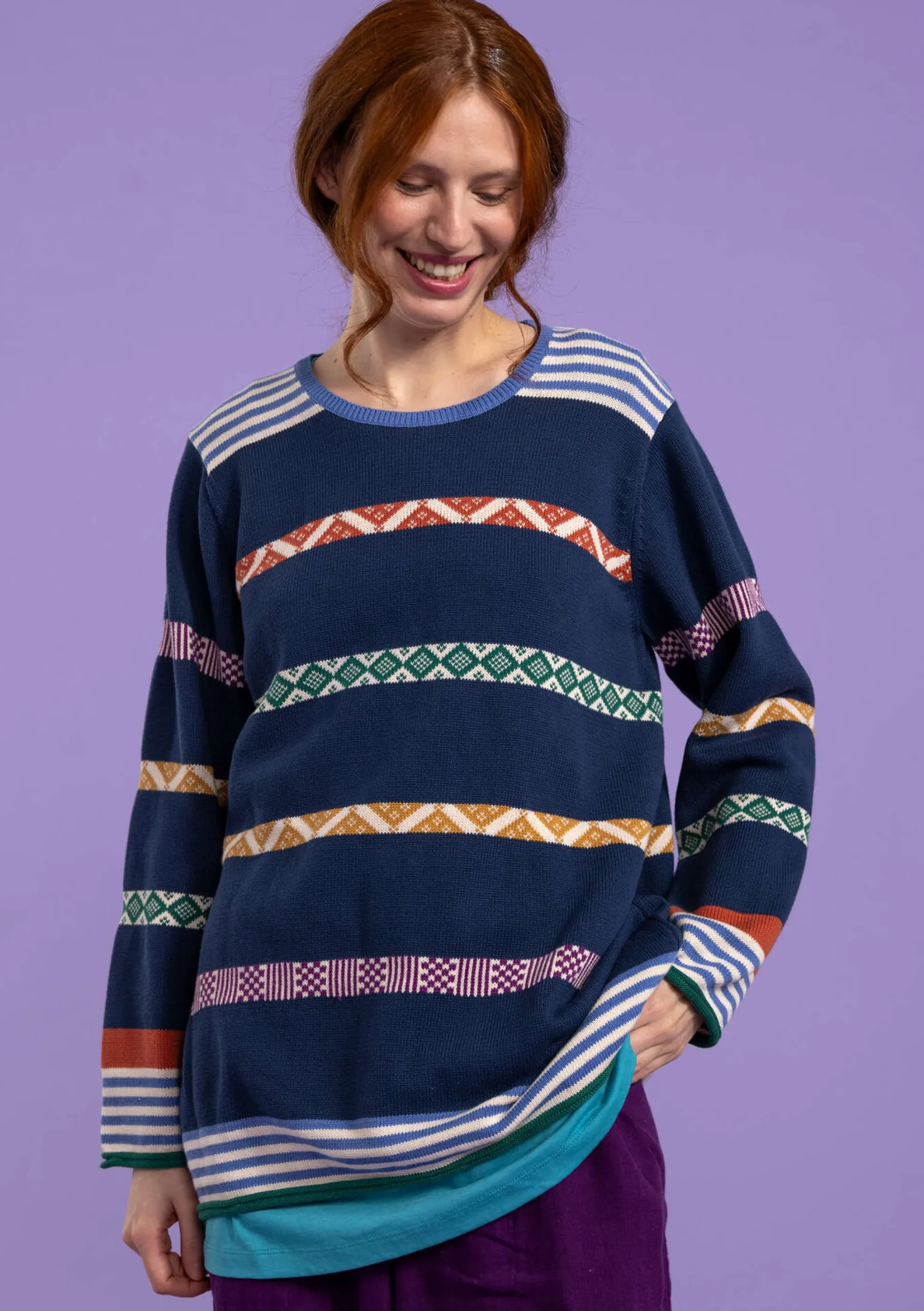 Outlet Gudrun Sjödén Pullover Shoko Aus Bio-Baumwolle indigoblau