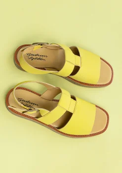 Gudrun Sjödén Sandalen Aus Nubukleder limettengrün