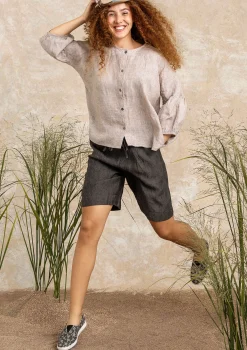Hot Gudrun Sjödén Shorts Aus Leinengewebe schwarz