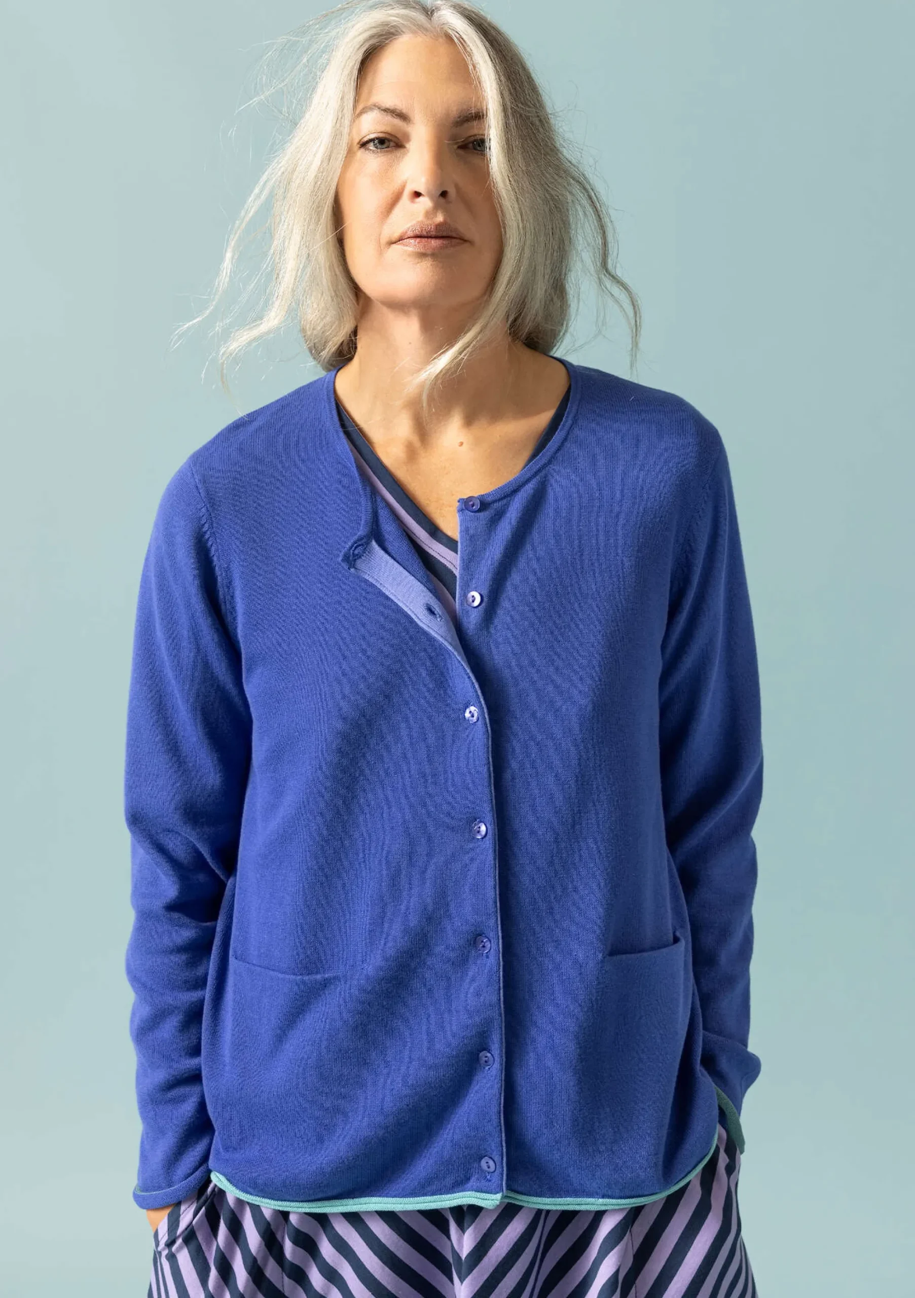 Sale Gudrun Sjödén Strickjacke Aus Bio-/Recycling-Baumwolle lupine