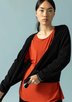 Clearance Gudrun Sjödén Strickjacke Aus Bio-/Recycling-Baumwolle schwarz