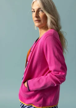 Clearance Gudrun Sjödén Strickjacke Aus Bio-/Recycling-Baumwolle hibiskus