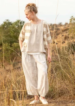 Best Gudrun Sjödén Strickjacke Aus Leinen/Recycling-Baumwolle feder-natur