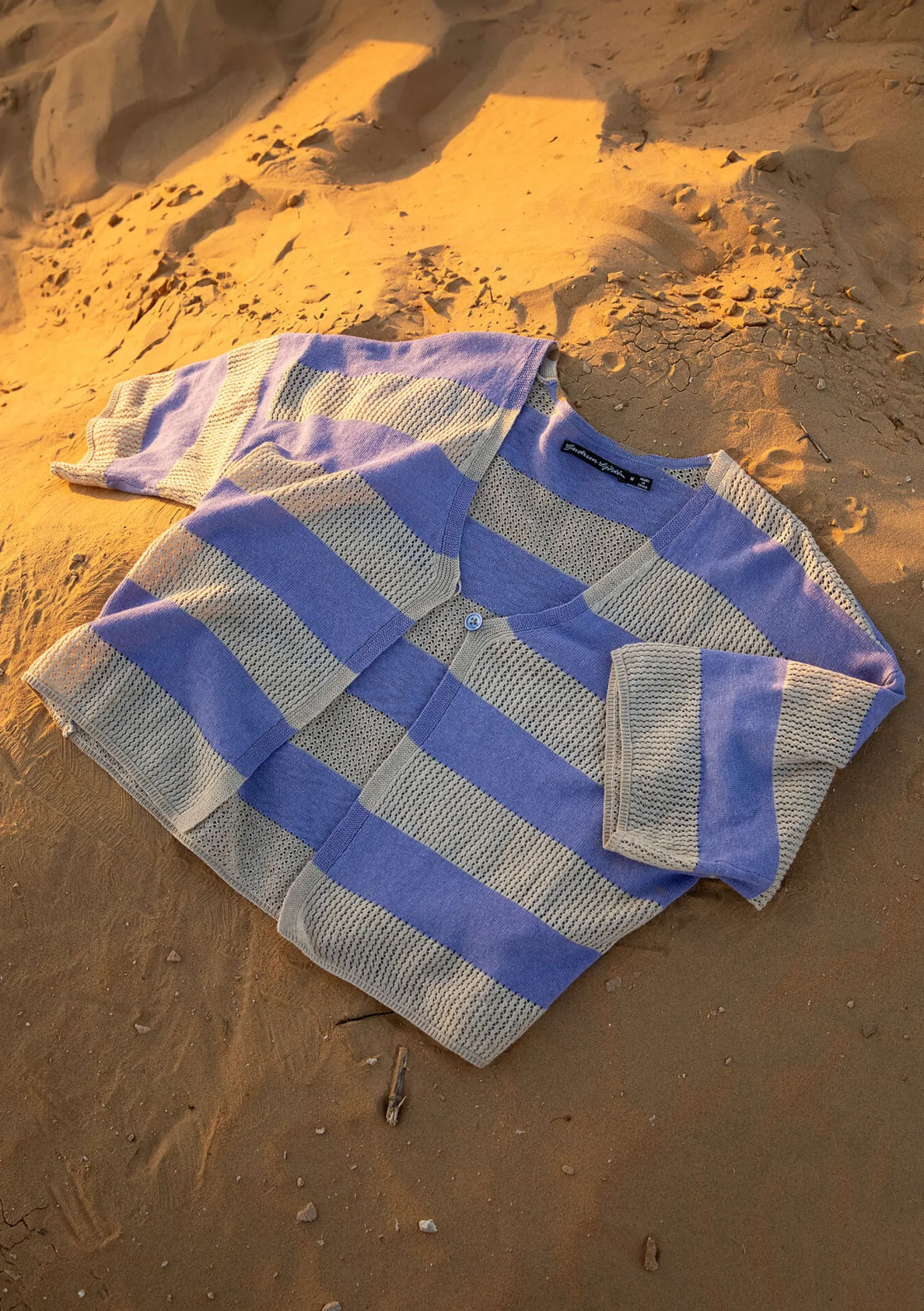 Hot Gudrun Sjödén Strickjacke Aus Leinen/Recycling-Baumwolle dunkellavendel-natur