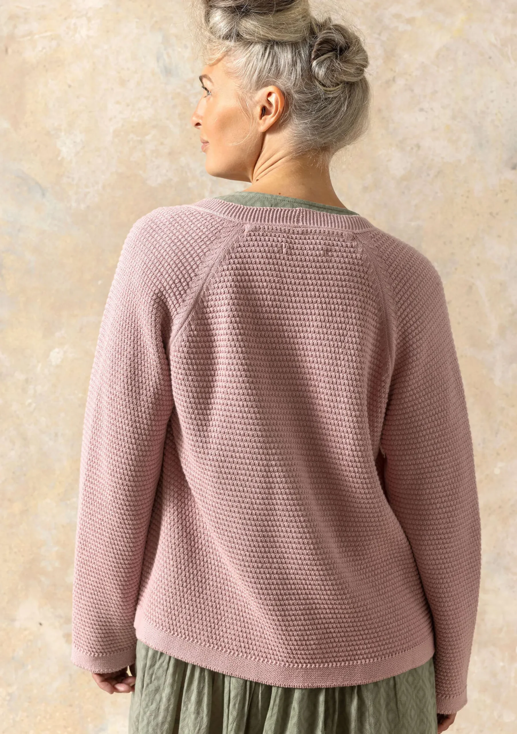 Sale Gudrun Sjödén Strickjacke Aus Recycling-Baumwolle rosa sand