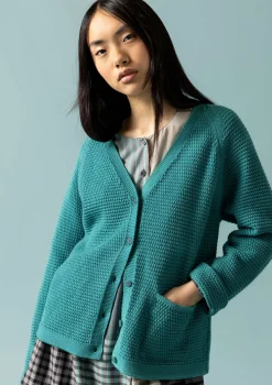 New Gudrun Sjödén Strickjacke Aus Recycling-Baumwolle aqua