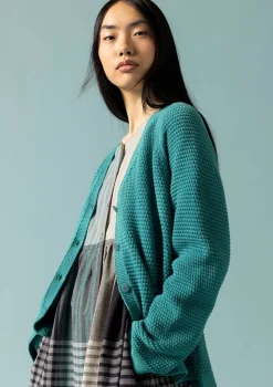 New Gudrun Sjödén Strickjacke Aus Recycling-Baumwolle aqua