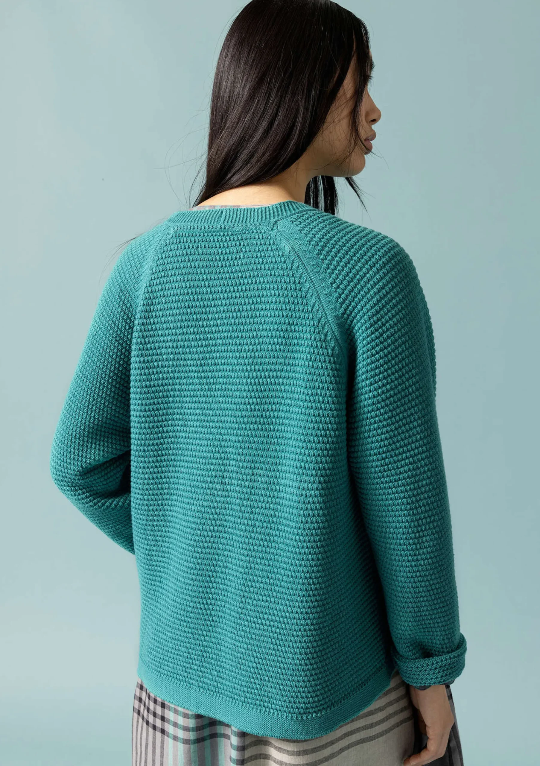 New Gudrun Sjödén Strickjacke Aus Recycling-Baumwolle aqua