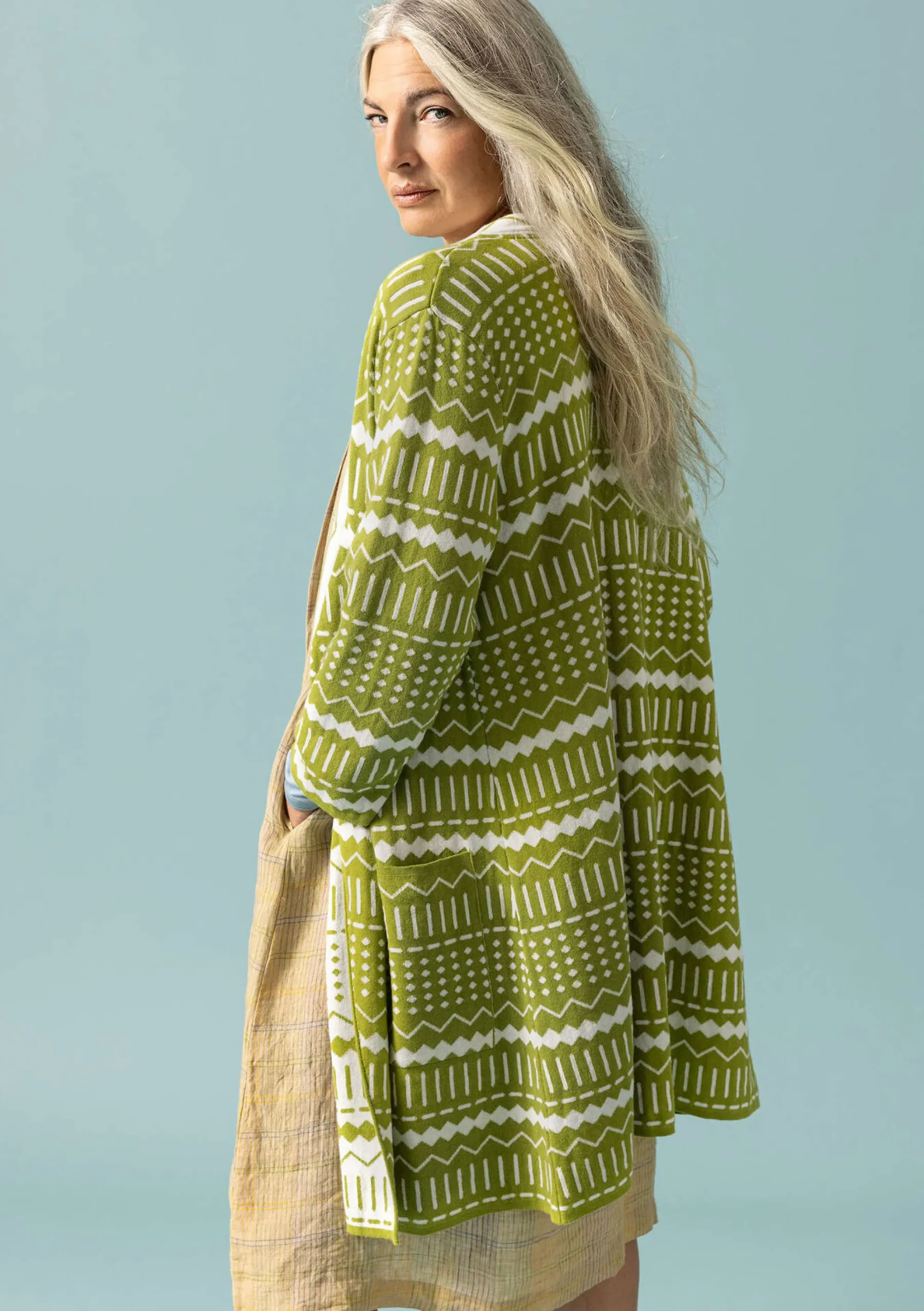 Discount Gudrun Sjödén Strickjacke Elsie Aus Bio-/Recycling-Baumwolle hellkräutergrün