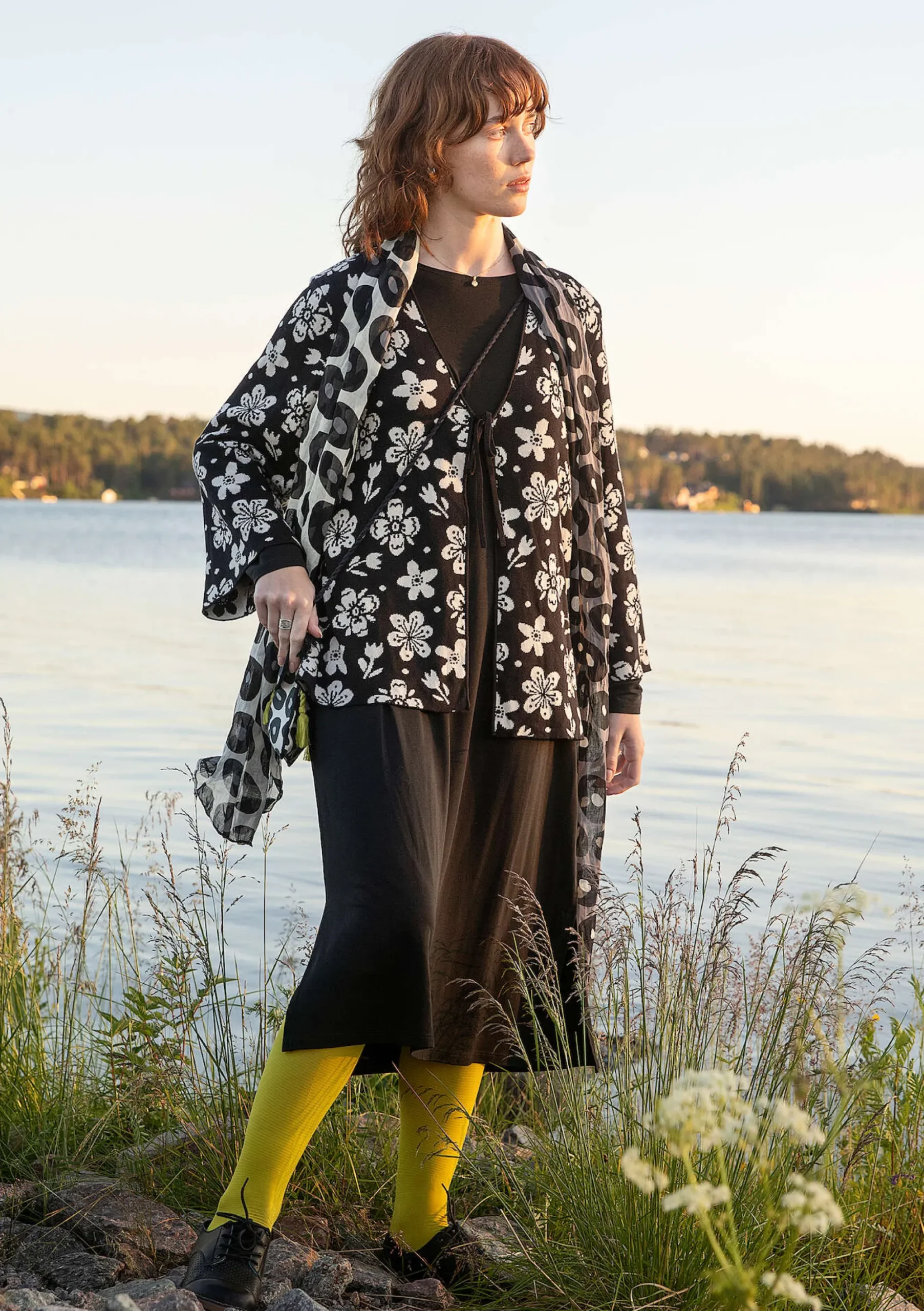 Online Gudrun Sjödén Strickjacke Flora-Li Aus Bio-/Recycling-Baumwolle schwarz