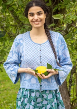 Sale Gudrun Sjödén Strickjacke Hilda Aus Bio-/Recycling-Baumwolle mildes blau