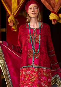 New Gudrun Sjödén Strickjacke Jurta Aus Wolle/Lyocell achatrot