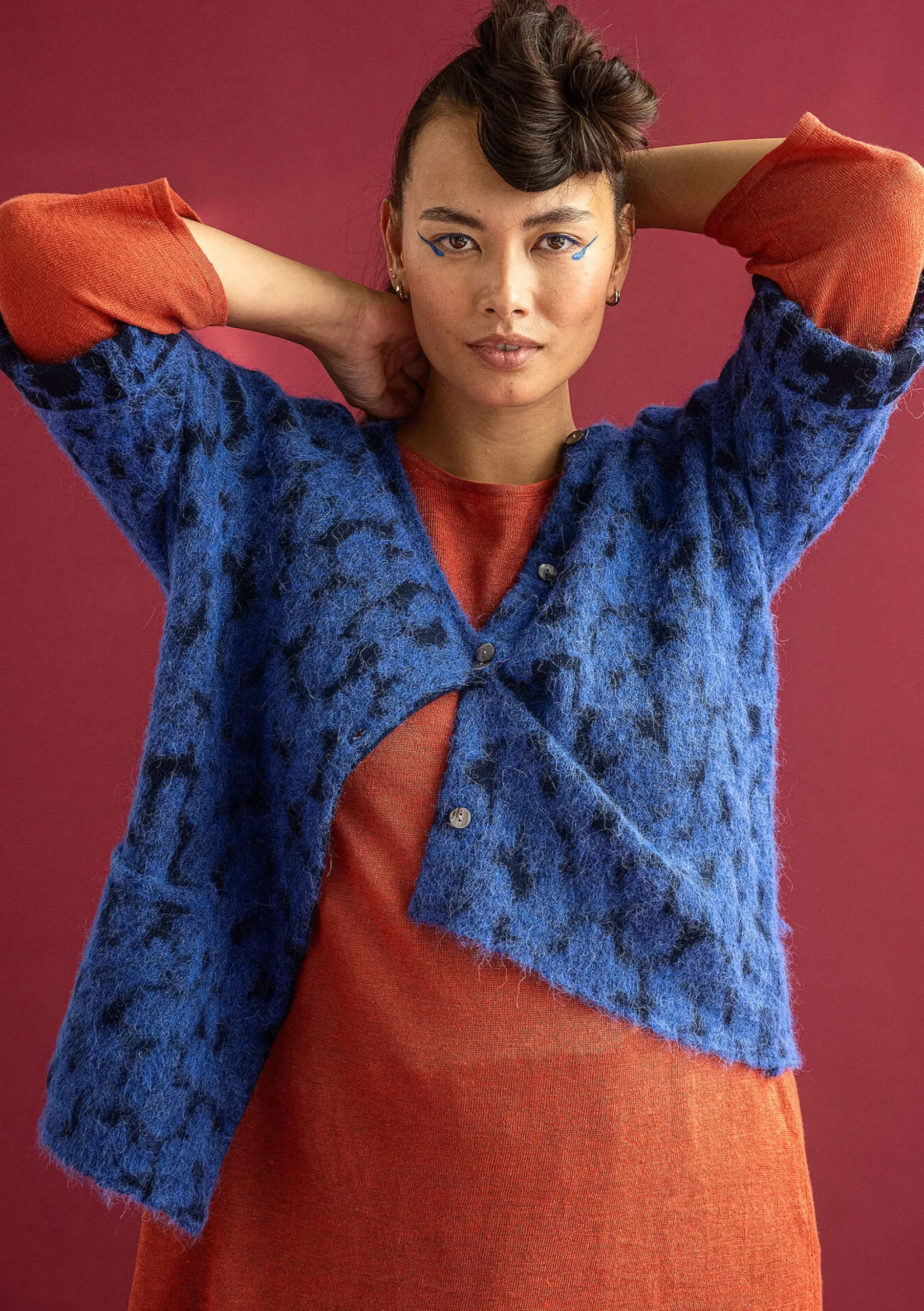 Hot Gudrun Sjödén Strickjacke Morr Aus Alpakagemisch Und Recycling-/Bio-Baumwolle porzellanblau